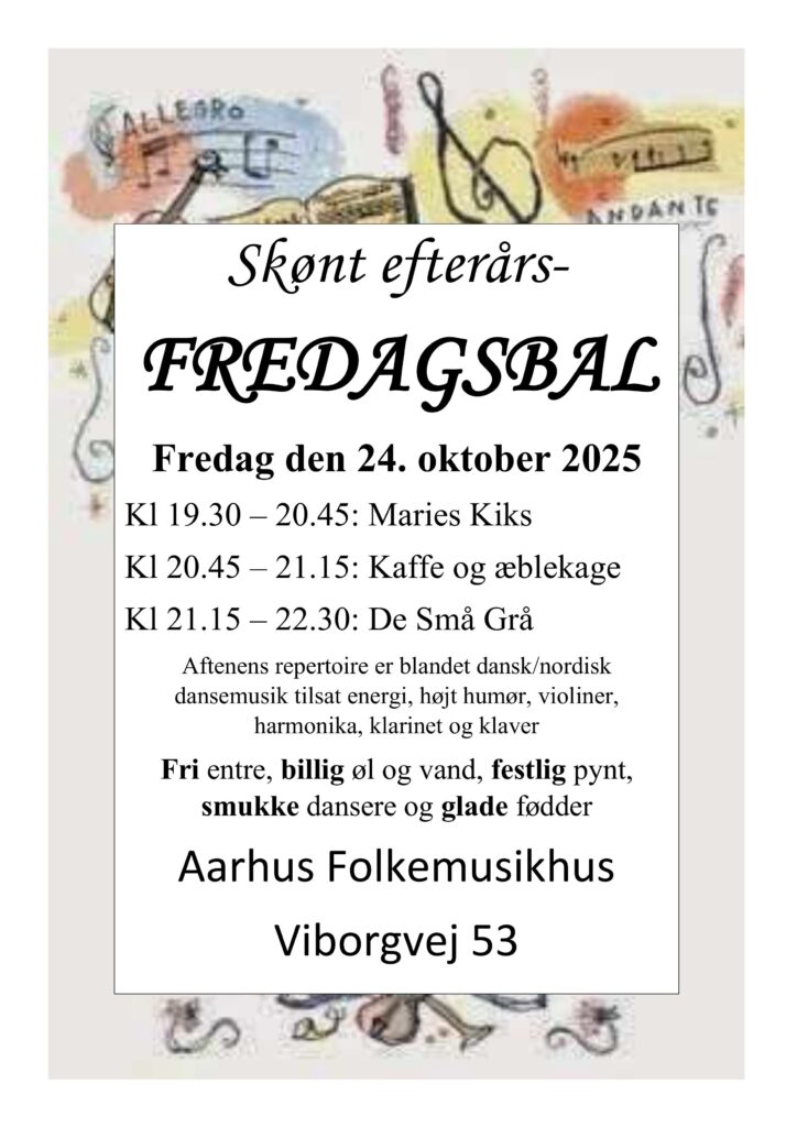 Plakat fredagsbal 24 10 25